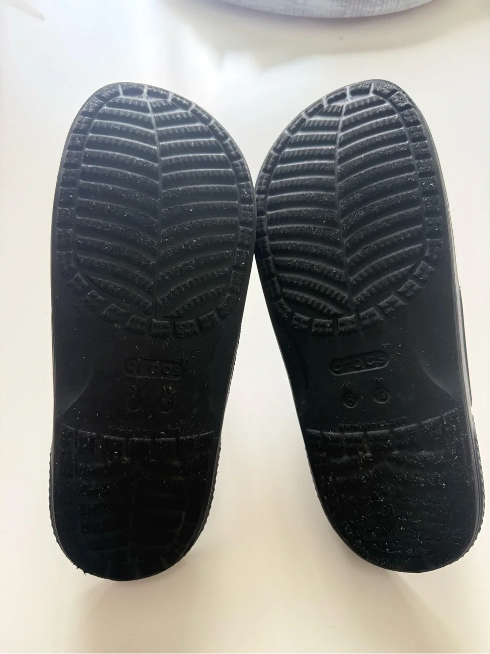 CROCS Black Dual-Strap Slide Sandals with Jibbitz